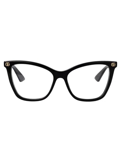 Gucci Womens Black Gg0914o Acetate Rectangular-frame Optical Glasses In Black-black-transparent