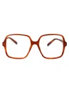 Gucci Havana-havana-transparent Recycled Acetate Glasses In Red