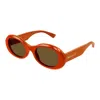 Gucci Logo Acetate Oval Sunglasses
