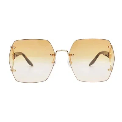 Pre-owned Gucci Orange Butterfly Ladies Sunglasses Gg1562s 003 62 Gg1562s 003 62