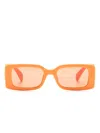 Gucci Interlocking G Rectangle-frame Sunglasses In Orange
