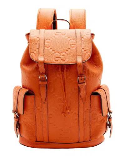 Pre-owned Gucci Orange Leather Backpack (authentic Pre-loved)