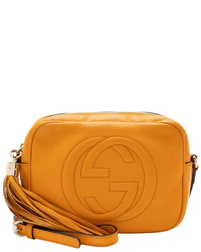 Pre-owned Gucci Orange Leather Soho Disco Bag (authentic Pre-loved)