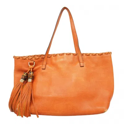 Pre-owned Gucci Orange Leather Tote Bag ()