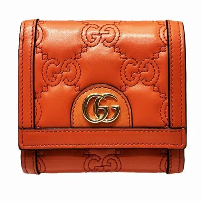 Pre-owned Gucci Orange Leather Wallet (bi-fold) ()