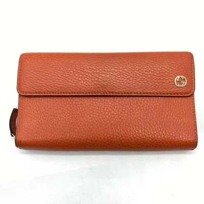 Pre-owned Gucci Orange Long Wallet (bi-fold) ()
