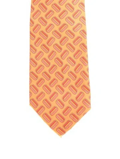 Pre-owned Gucci Orange Patterned Tie