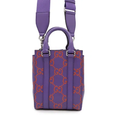 Pre-owned Gucci Orange Purple Leather Handbag Shoulder Bag ()