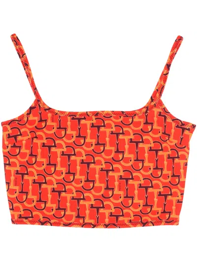 Gucci Orange Red Silk Top