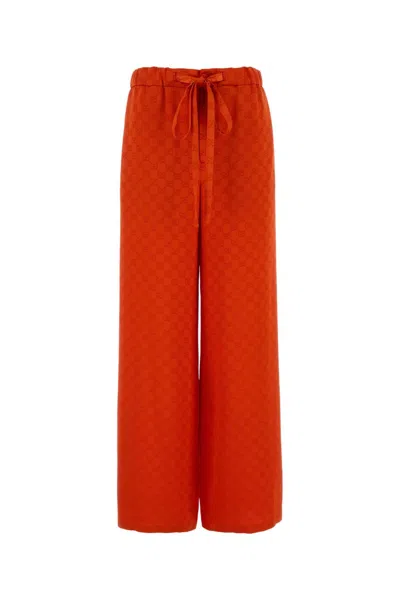 Gucci Orange Satin Pyjama Pant