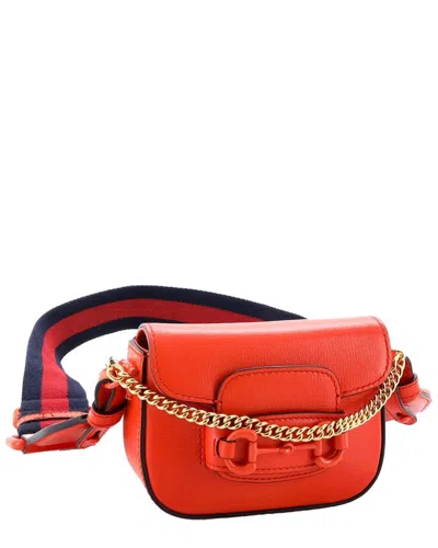 Gucci Orange Sheep Leather Horsebit 1955 Shoulder Bag Super Mini (authentic  Pre-loved)
