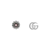 Gucci Gg Marmont & Flower Mismatched Sterling Silver Stud Earrings