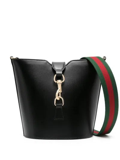 Gucci Woman Black Leather Mini Bucket Bag