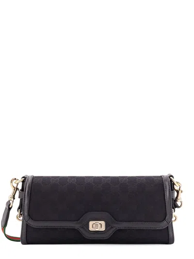 Gucci Original Gg And Leather Shoulder Bag