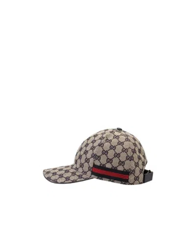 Gucci Original Gg Canvas Baseball Hat With Web In Beige