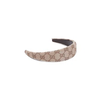 Gucci Original Gg Beige Ebony Polyester Hairband In Nude & Neutrals