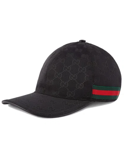 Gucci Original Gg Canvas Baseball Cap With Leather Detail And Web Stripe In Multi