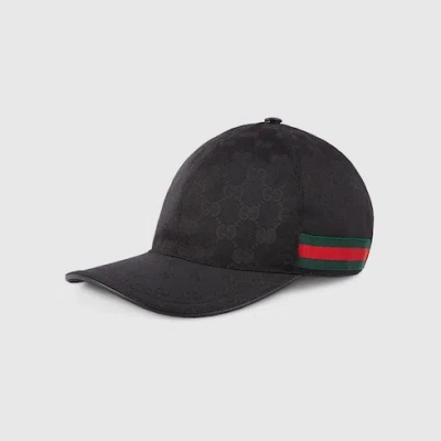 Gucci Baseball-cap Mit Webstreifen In Black