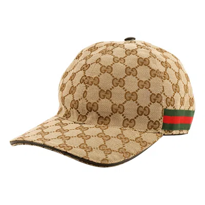 Gucci Original Gg Canvas Baseball Hat With Web 'original Gg'
