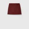 Gucci Tief Sitzender Minirock Aus Gg-canvas In Bordeaux