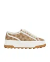 Gucci Gg Canvas Low-top Platform Sneakers In White