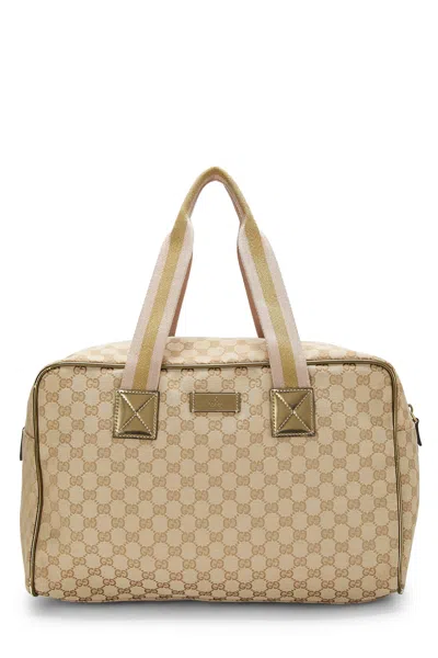 Pre-owned Gucci Original Gg Canvas Soft Carry On Duffle Large 