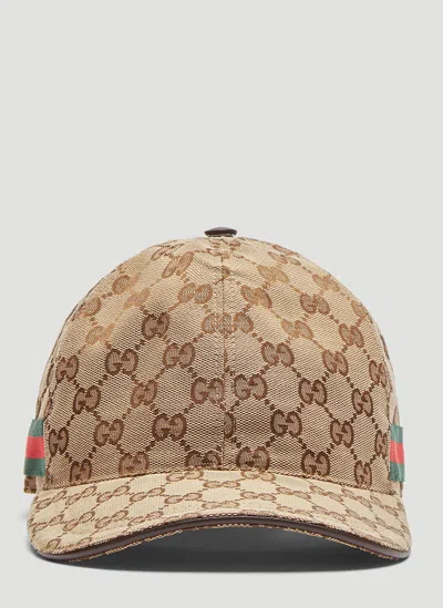 Gucci Original Gg Canvas Web Baseball Cap In Beige