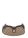 GUCCI ORIGINAL GG FABRIC AND LEATHER SHOULDER BAG