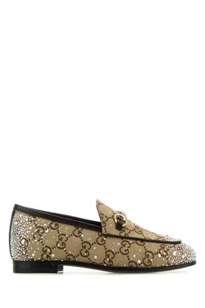 Gucci Original Gg Fabric Jordaan Loafers In Camelebococoamila