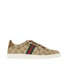 Gucci Printed Gg Canvas Stretch Sneaker In Sand
