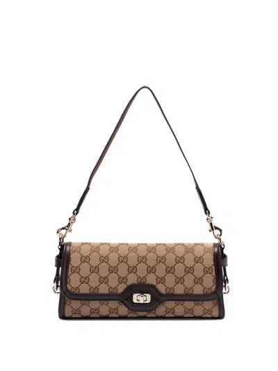 Gucci Mini Gg Canvas Shoulder Bag In Beige