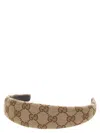 Gucci Monogram Pattern Headband Fabric Wide Band In Brown