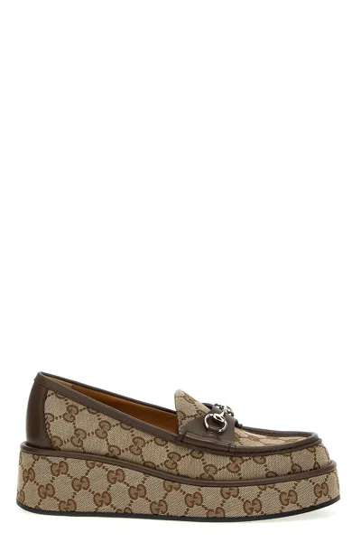 Gucci 'original Gg' Loafers In Brown