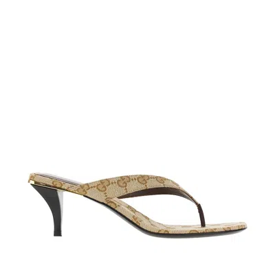 Gucci Original Gg 'vittoria' Thong Mules In Sand