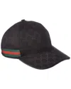 Gucci Original Gg Web Canvas Baseball Hat In Black