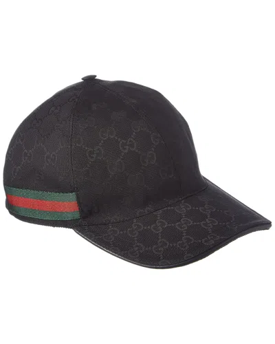 Gucci Original Gg Web Canvas Baseball Hat In Black