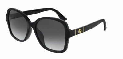 Pre-owned Gucci Original  Sunglasses Gg0765sa 001 Black Frame Gray Gradient Lens 57mm