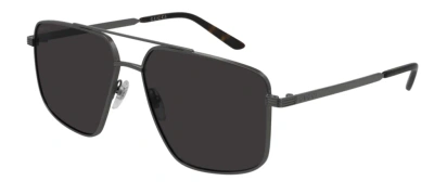 Pre-owned Gucci Original  Sunglasses Gg0941s 001 Ruthenium Frame Gray Gradient Lens 60mm