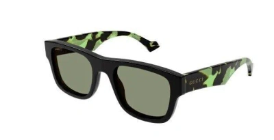 Pre-owned Gucci Original  Sunglasses Gg1427s 005 Black Frame Green Gradient Lens 53mm