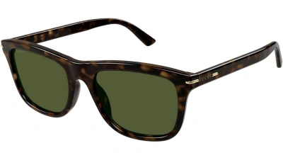 Pre-owned Gucci Original  Sunglasses Gg1444s 002 Havana Frame Green Gradient Lens 55mm
