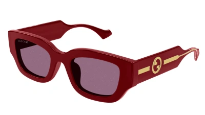 Pre-owned Gucci Original  Sunglasses Gg1558sk 005 Red Frame Pink Gradient Lens 51mm