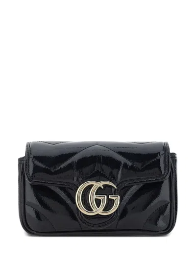 Gucci Mini Super Gg Marmont Shoulder Bag In Black