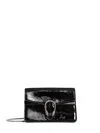 Gucci Large Dionysus Patent Leather Shoulder Bag In Black