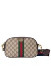 Gucci Gg Supreme Fabric And Leather Small Ophidia Gg Crossbody Bag In Neutral