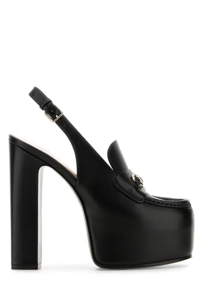 GUCCI SCARPE CON TACCO IN PELLE NERA DONNA