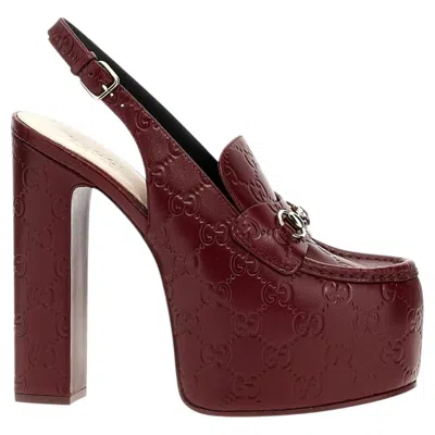 Pre-owned Gucci Ottavia Gg Platform Pumps 145mm It37 In Brown