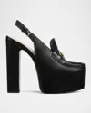 Gucci Mocassini Slingback Con Plateau E Morsetto In Black