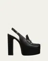 Gucci Mocassini Slingback Con Plateau E Morsetto In Black
