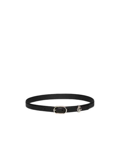Gucci Oval Buckle Belt In Black