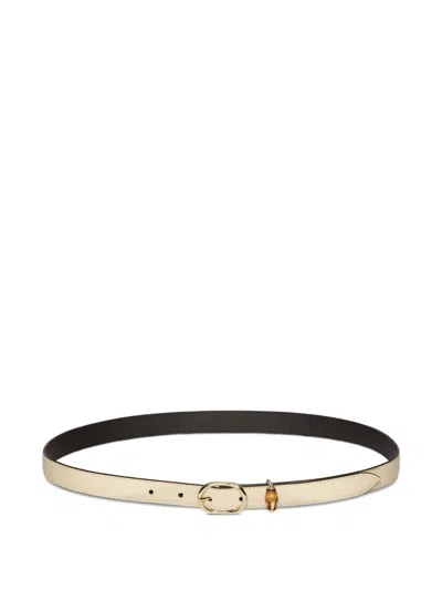 Gucci Oval-buckle Belt In Neutral